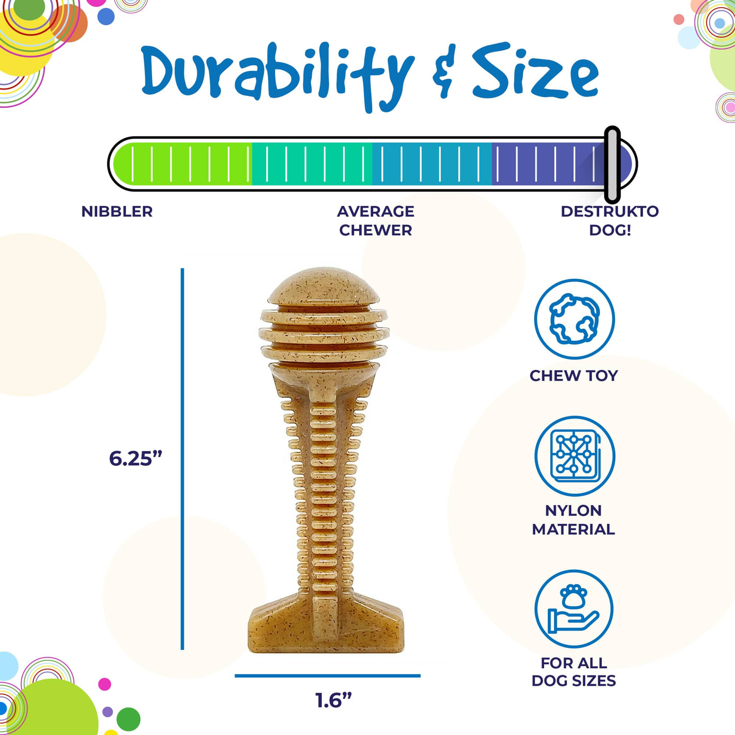 SodaPup Honey Bone Dental Tower Nylon Chew Toy