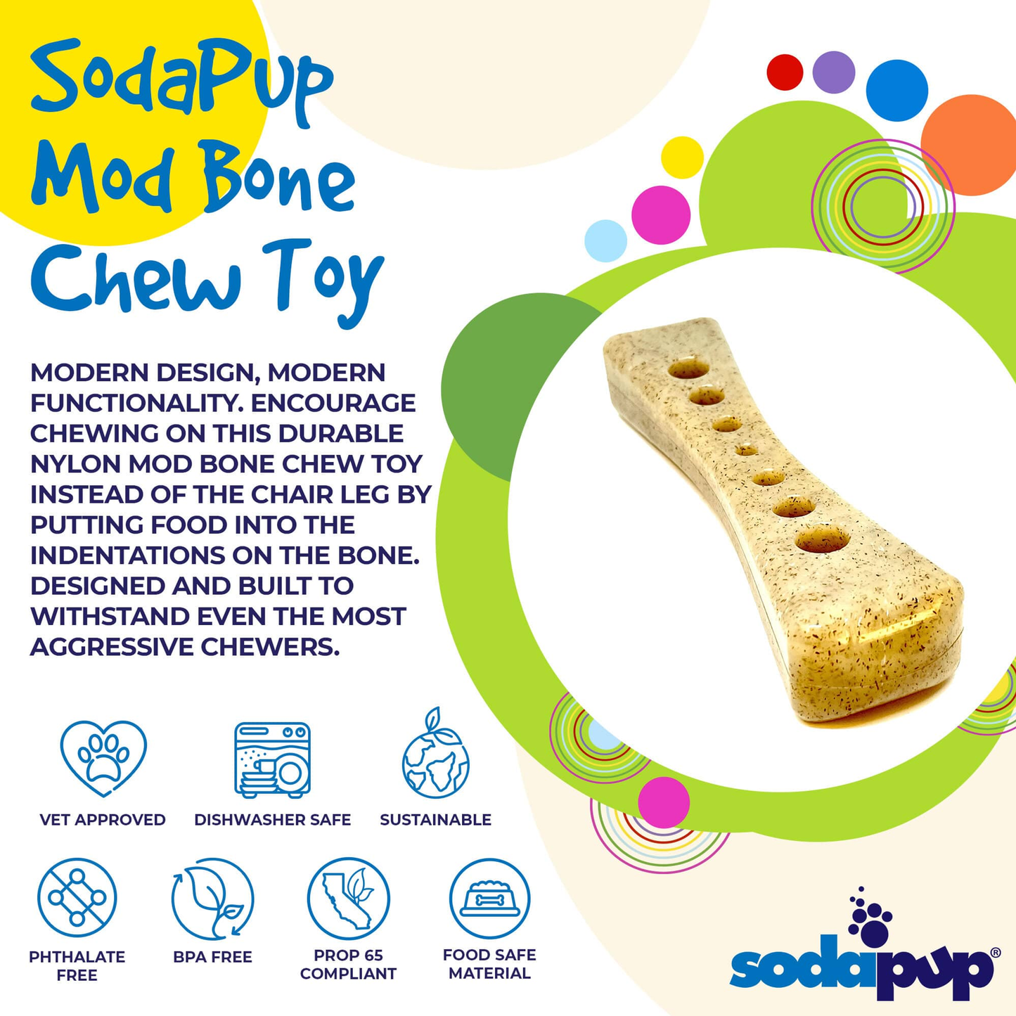 SodaPup MOD Bone Nylon Dog Chew Toy