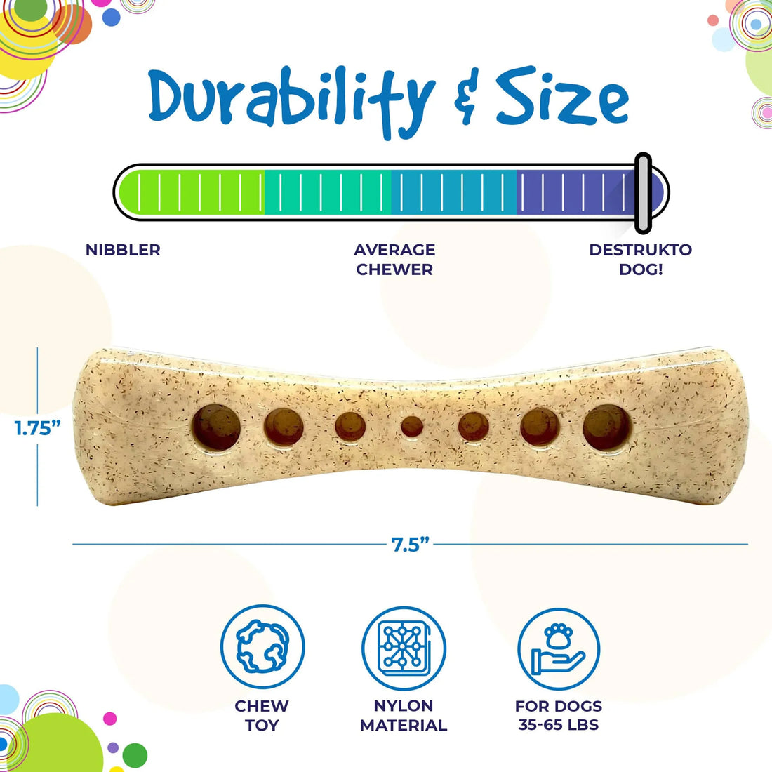 MOD Bone Nylon Dog Chew Toy for Aggressive Chewers