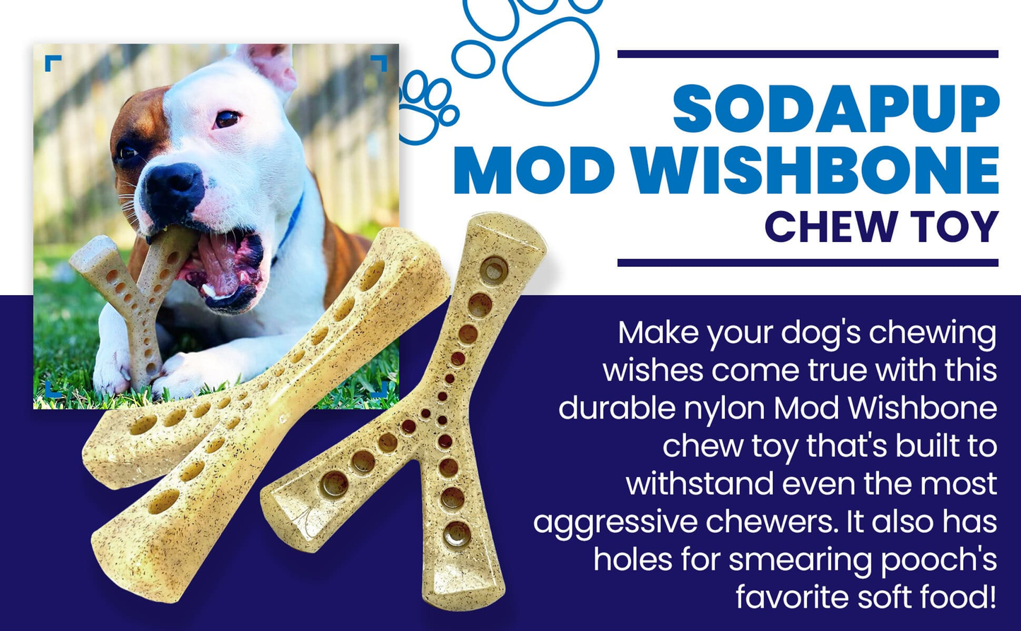 SodaPup MOD Wishbone Nylon Dog Chew Toy