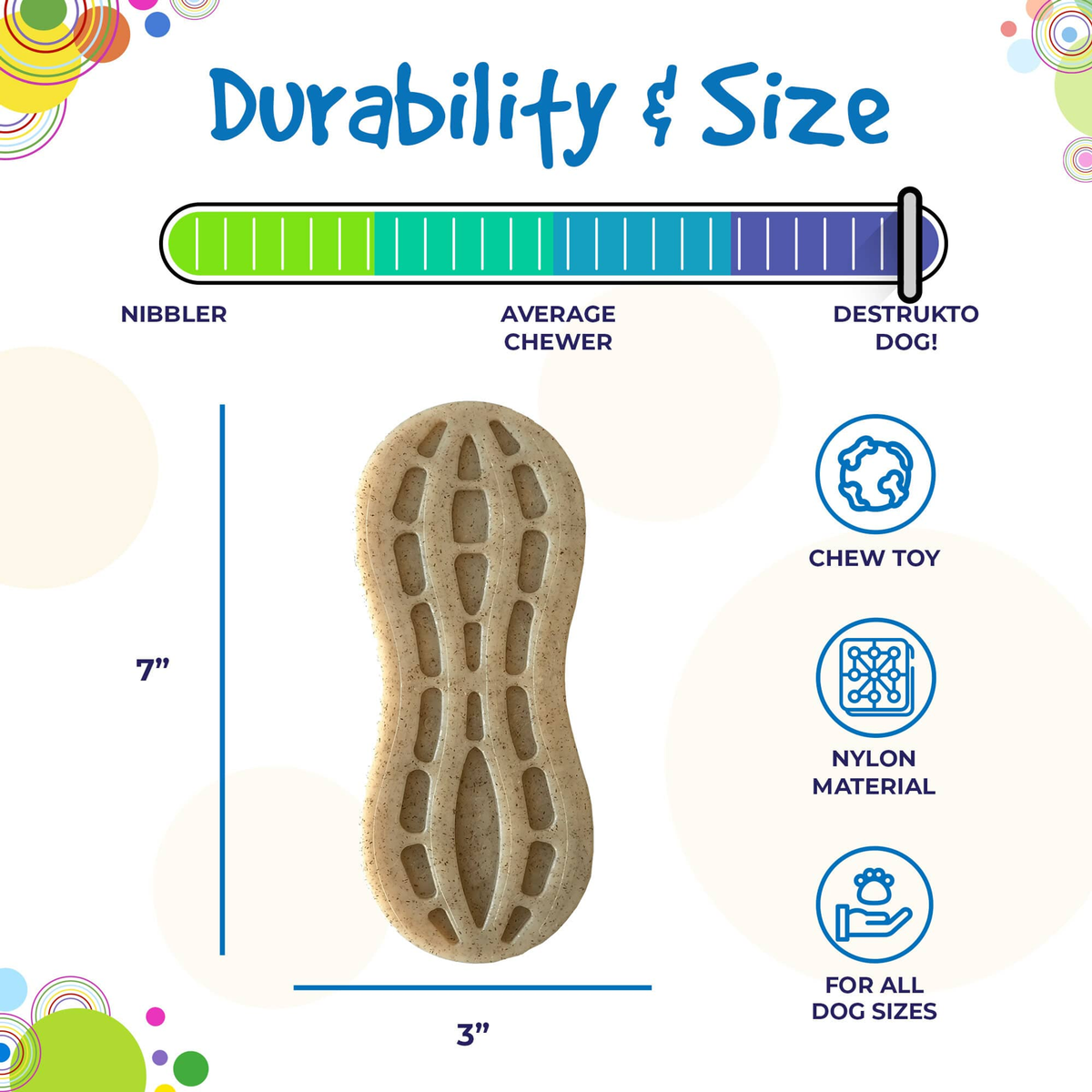 SodaPup Peanut Ultra-Durable Nylon Dog Chew Toy