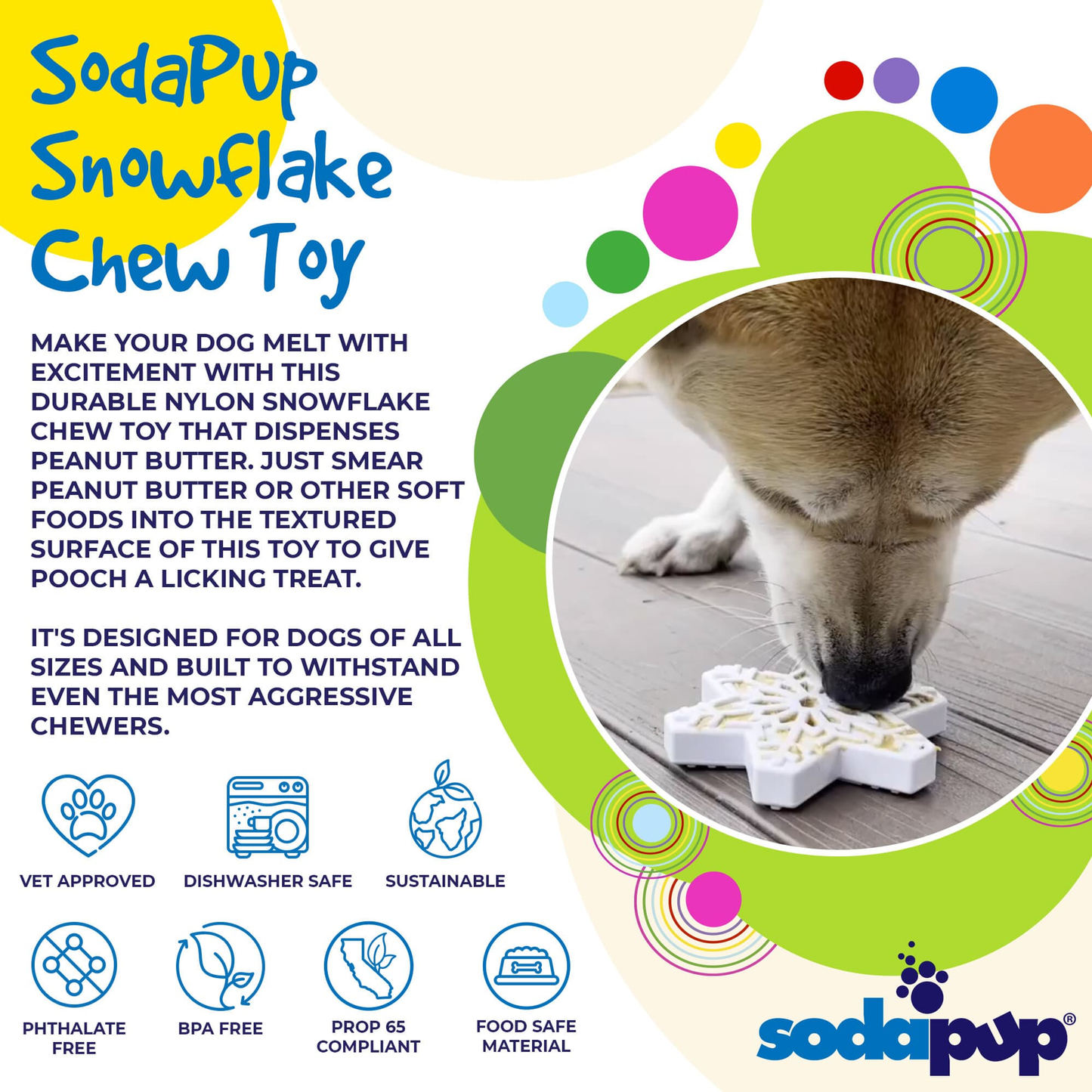 SodaPup Snowflake Nylon Dog Chew Toy
