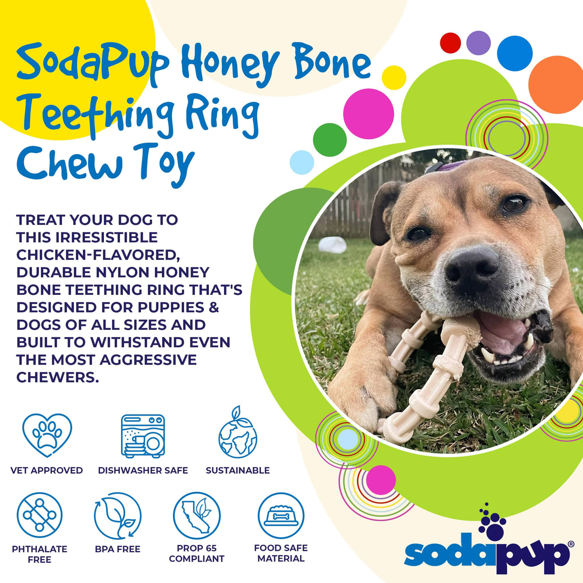 SodaPup Chicken-Flavored Teething Ring for Puppies