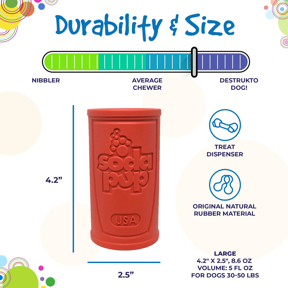 SodaPup Retro Soda Can Rubber Chew & Treat Dispenser