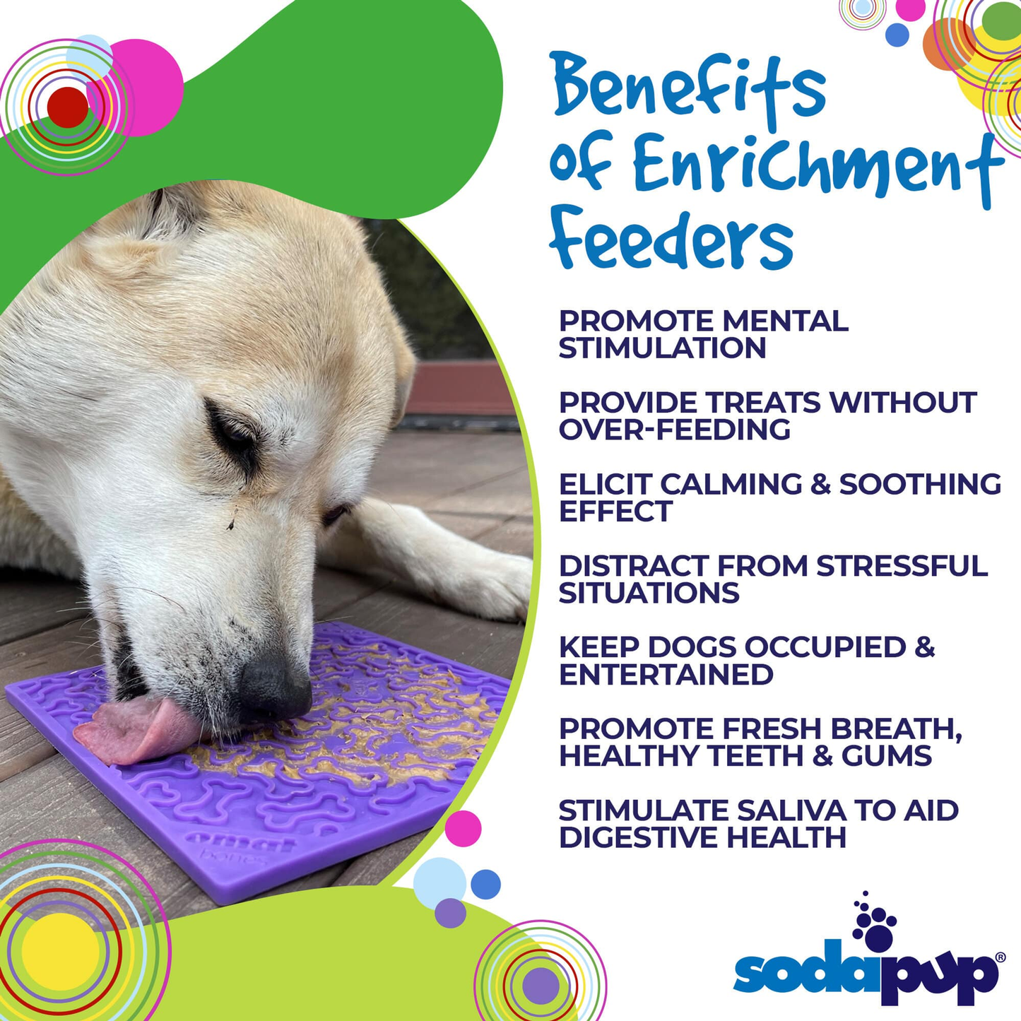 SodaPup Bones Design eMat Enrichment Lick Mat - Large