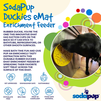 SodaPup Rubber Duckies eMat Enrichment Lick Mat