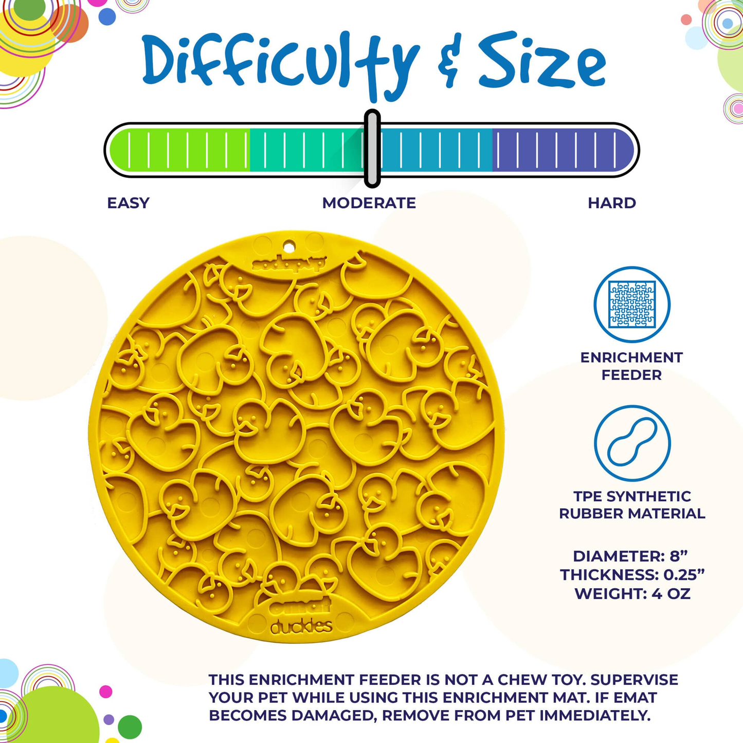 SodaPup Rubber Duckies eMat Enrichment Lick Mat