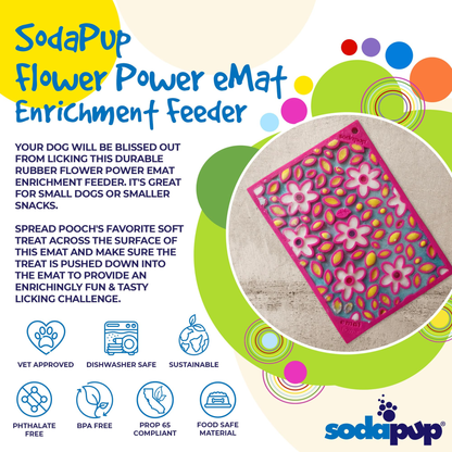 SodaPup Flower Power eMat Enrichment Lick Mat - Large
