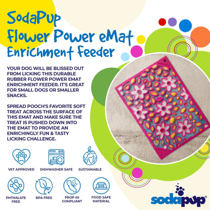 Flower Power emat - Enrichment Lick Mat for Dogs and Cats