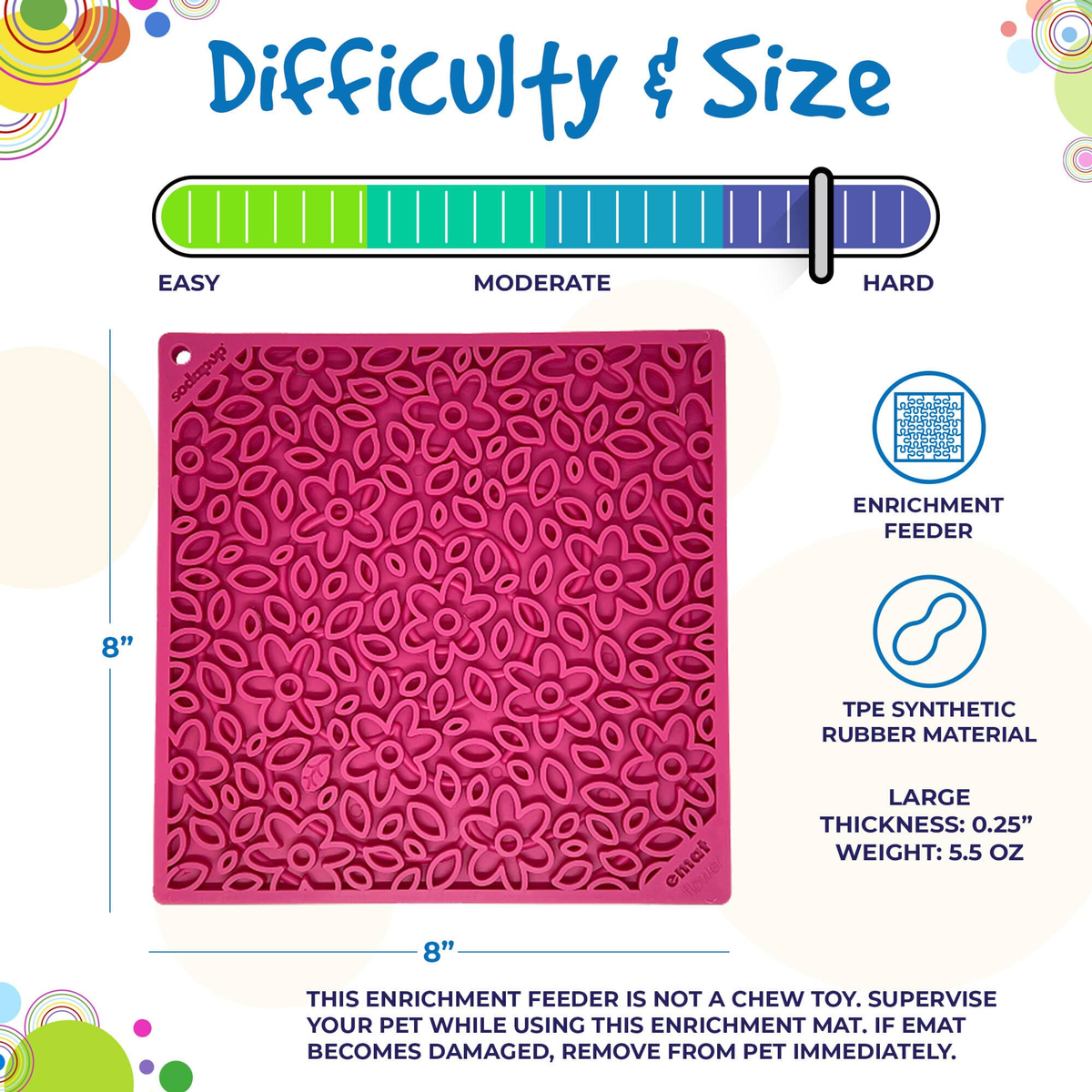SodaPup Flower Power eMat Enrichment Lick Mat - Small