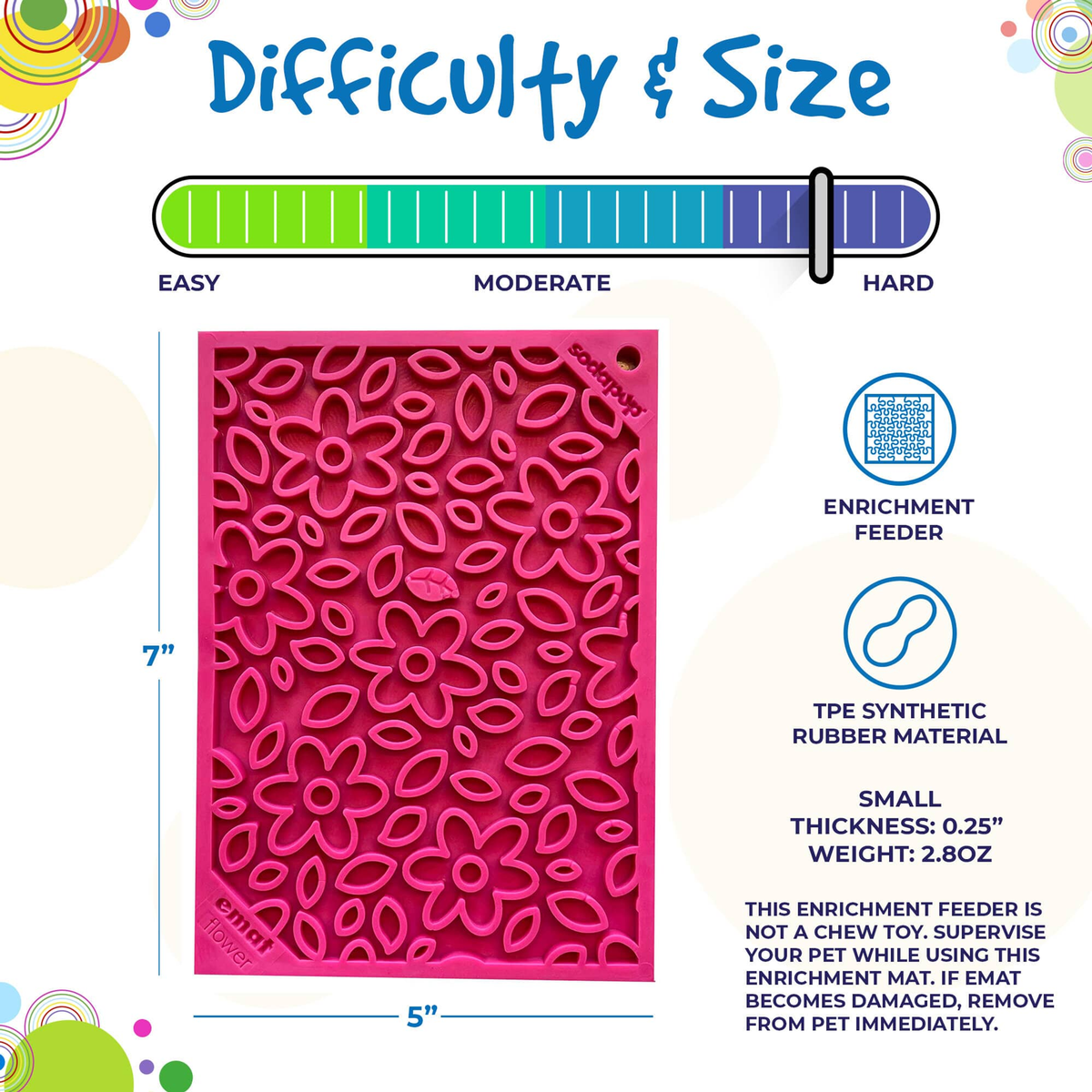 SodaPup Flower Power eMat Enrichment Lick Mat - Small