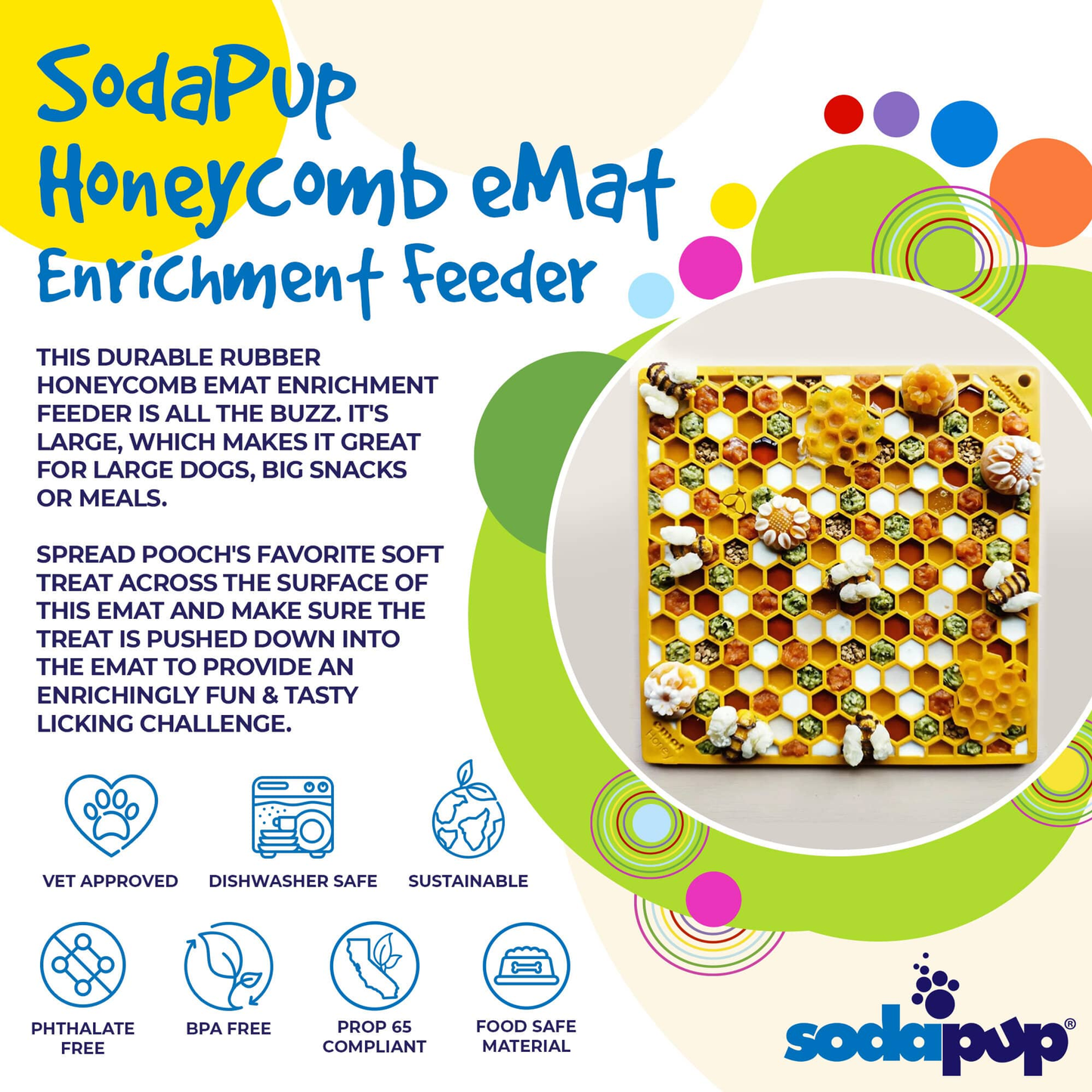 SodaPup Honeycomb eMat Enrichment Lick Mat - Small