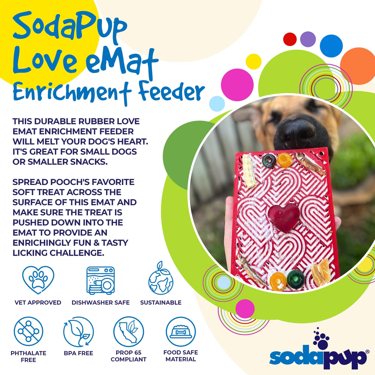 SodaPup Heart Love eMat Enrichment Lick Mat - Large