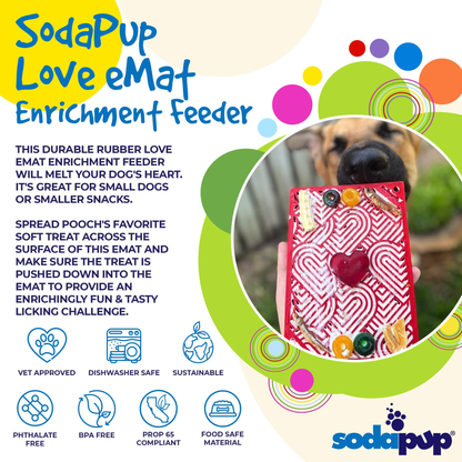 SodaPup Heart Love eMat Enrichment Lick Mat - Large