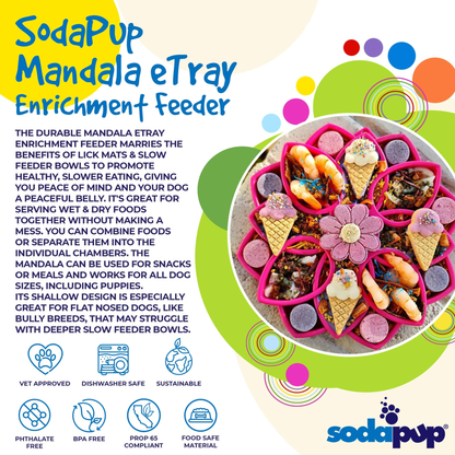 SodaPup Mandala eTray Slow Feeder Enrichment Bowl