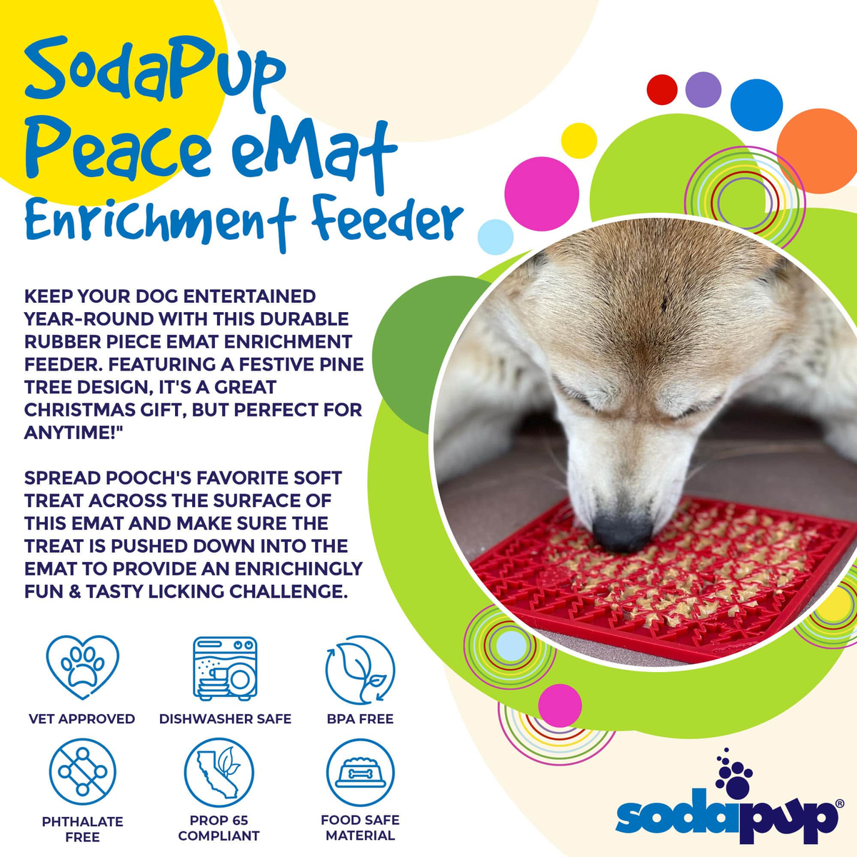 SodaPup Peace Tree eMat Enrichment Lick Mat