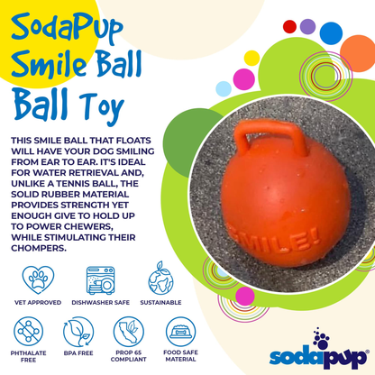 SodaPup Smile Ball Rubber Chew & Floating Fetch Toy
