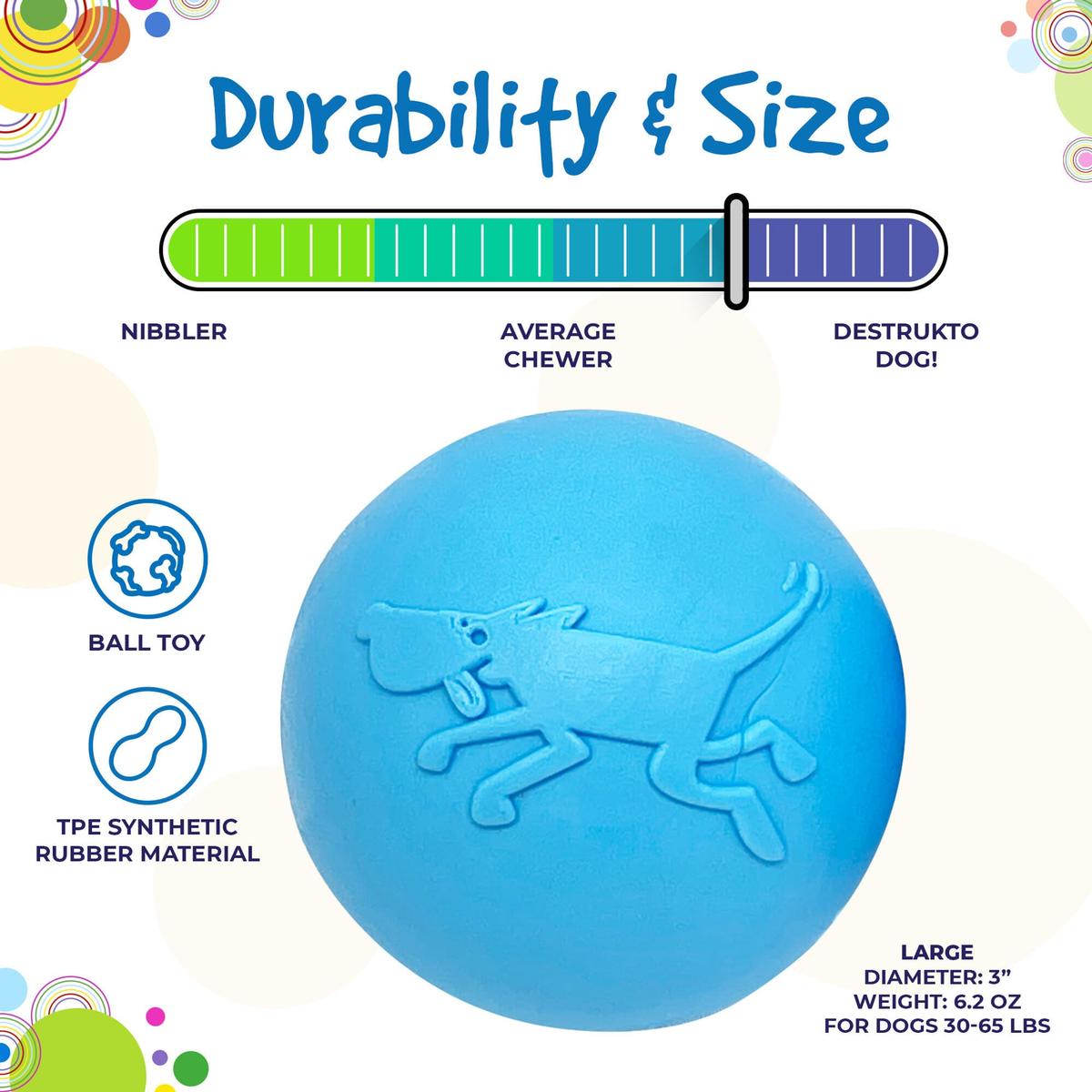 SodaPup Wag Ball Ultra-Durable Rubber Chew Toy