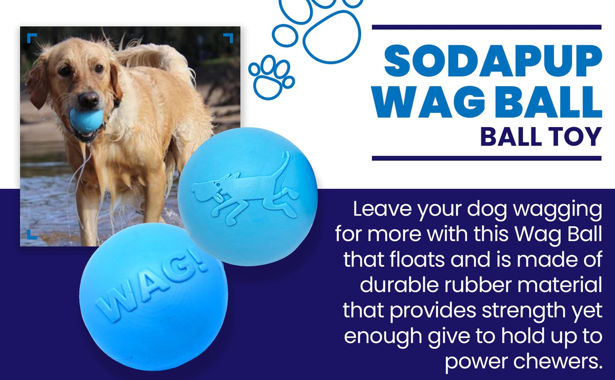 SodaPup Wag Ball Ultra-Durable Rubber Chew Toy