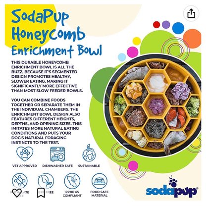 SodaPup Honeycomb eBowl Deep Slow Feeder Dog Bowl