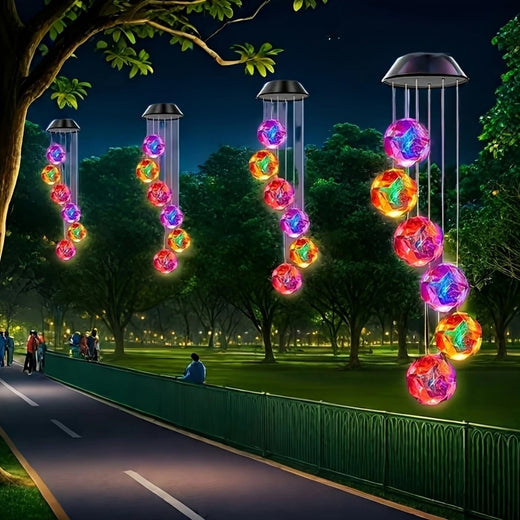 Solar Powered Color Changing Wind Chime Light with LED
