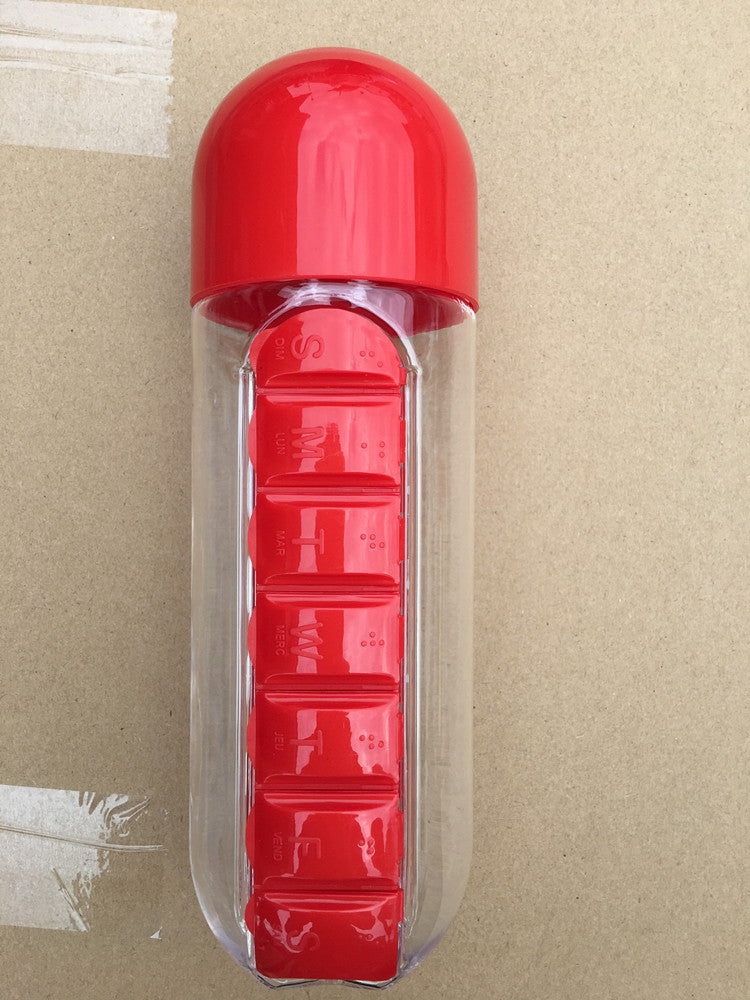Convenient cup with a medicine container