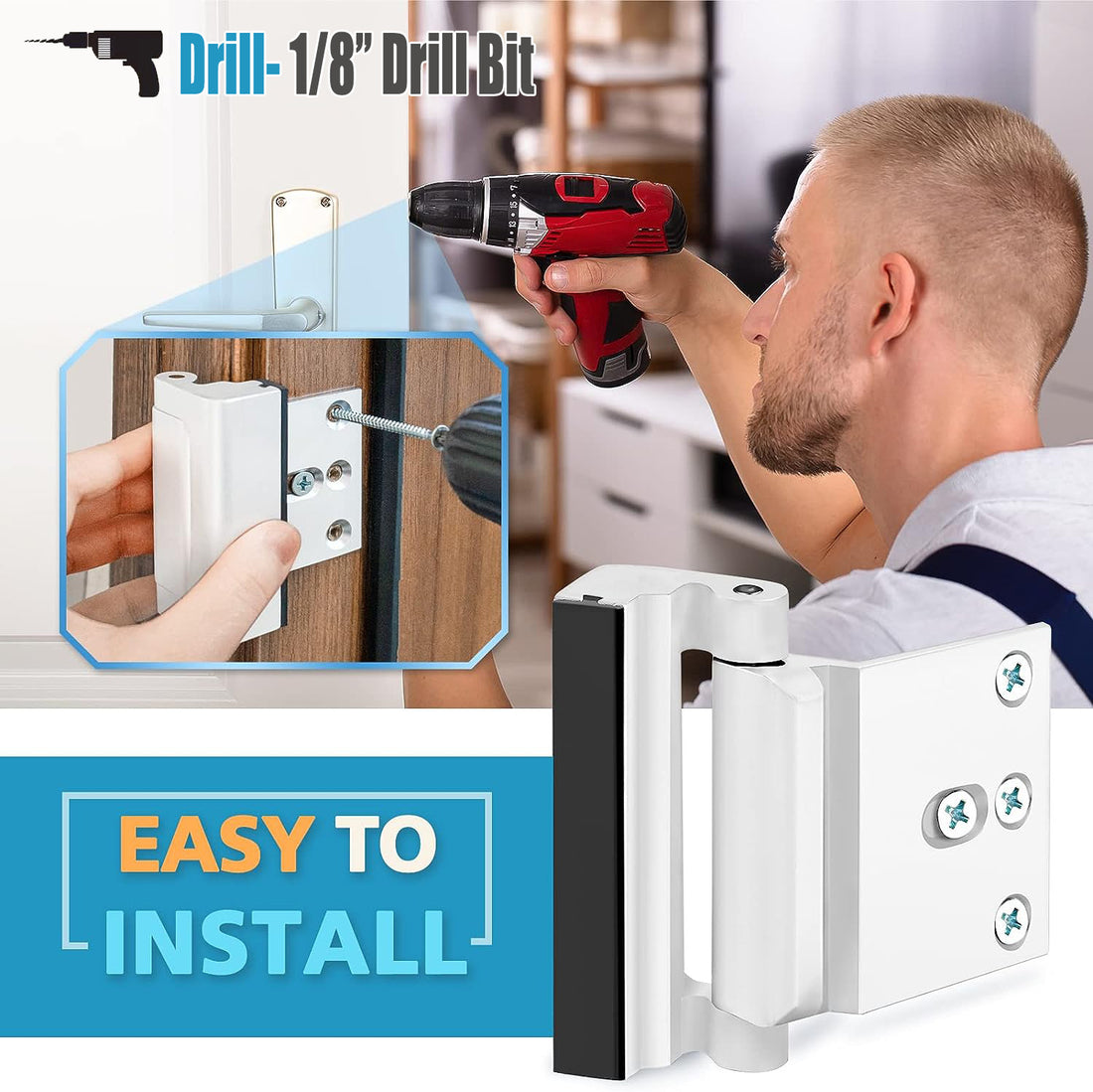 Home Safety Door Reinforcement Lock with Hinge Latch product image 4