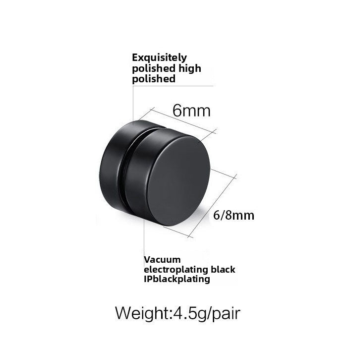 Minimalist Round Magnetic Ear Clip No Piercing Double-Sided Fake Earrings for Men and Women