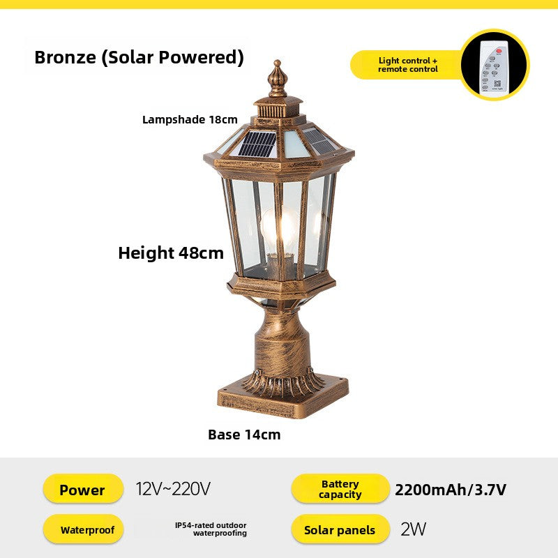 Solar-powered wall light