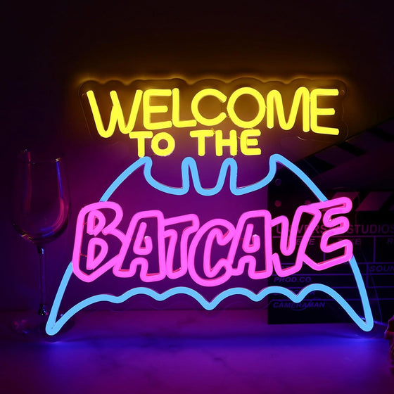 Flexible LED Neon Light Sign Bat Skull Lock Shape Wall Decor