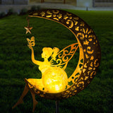Solar Powered Moon Fairy Garden Light