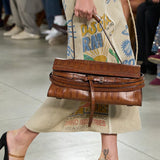 Solid Color Crocodile Pattern Shoulder Bag