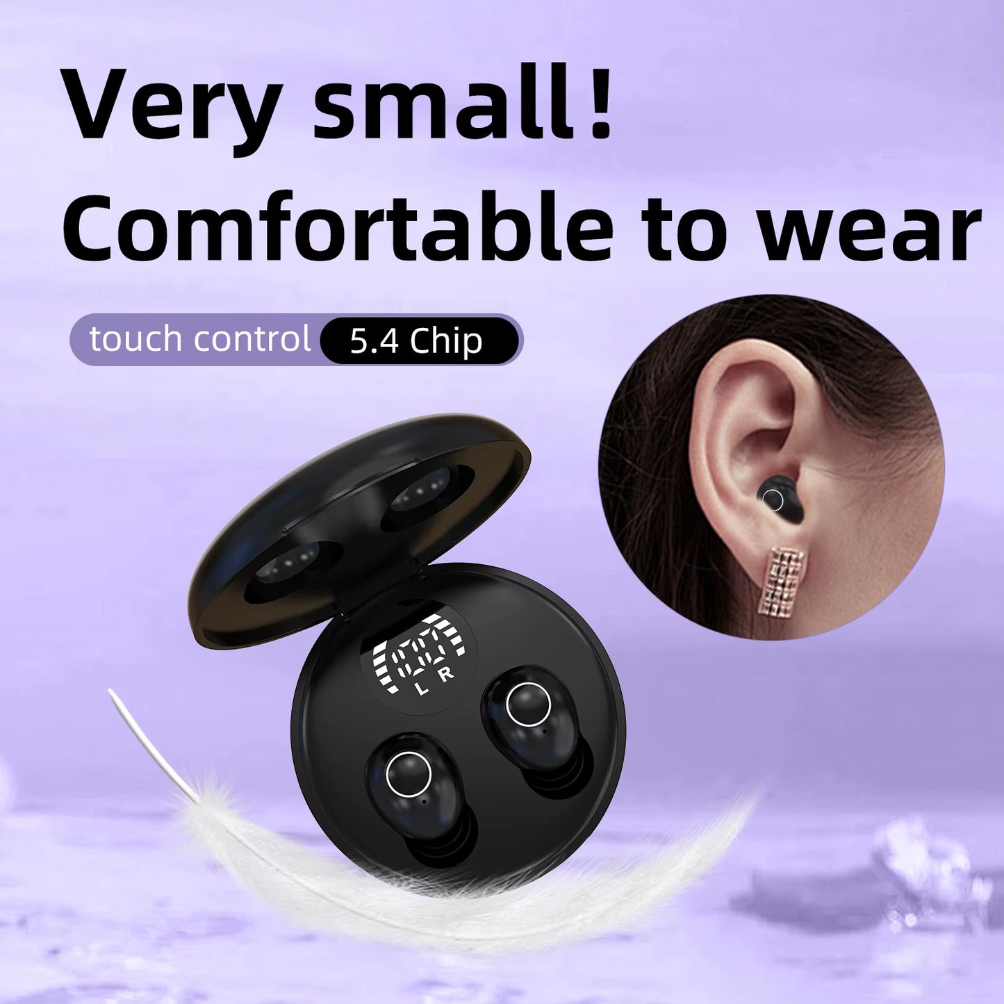Wireless earbud detail with touch sensor