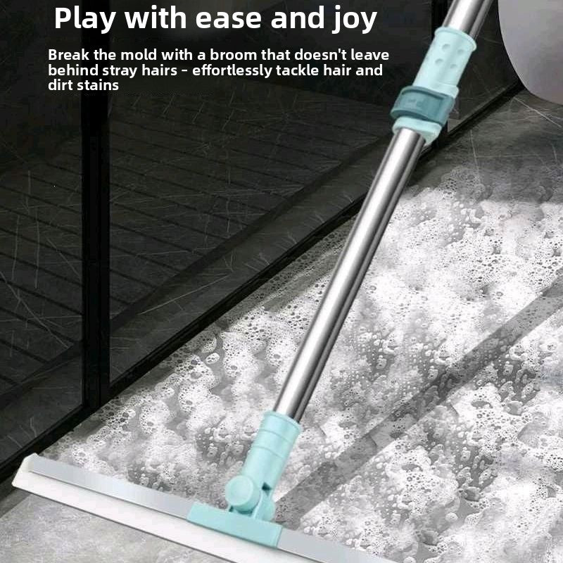 Household floor scraping and water sweeping broom