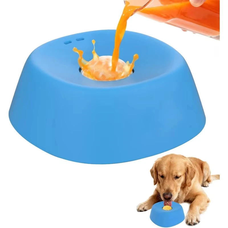 Liquid Slow Dog Bowls Anti-Slip Ball-Shaped Bone Soup Dog Licking Bowl Licking Bowl for Healthy Eating Non-Slip and Anti-Chokin
