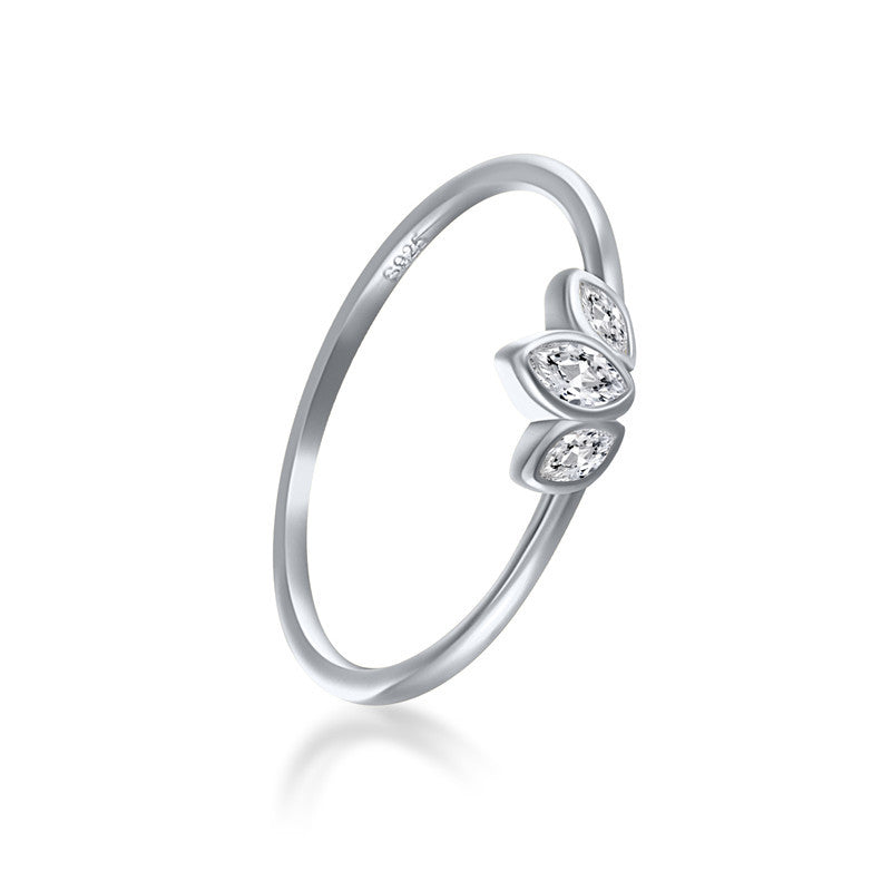 S925 Silver Ring with Marquise Cut Diamond Design - Image 4