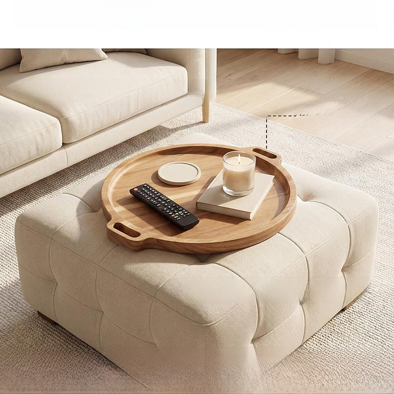 Solid Wood Oval Serving Tray with Handle Modern Decorative Tea Coffee Display Platter