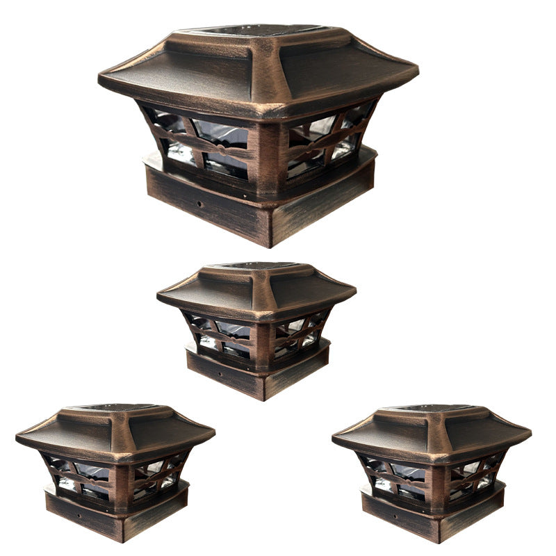 Outdoor Solar Column Light with Dual Color illumination