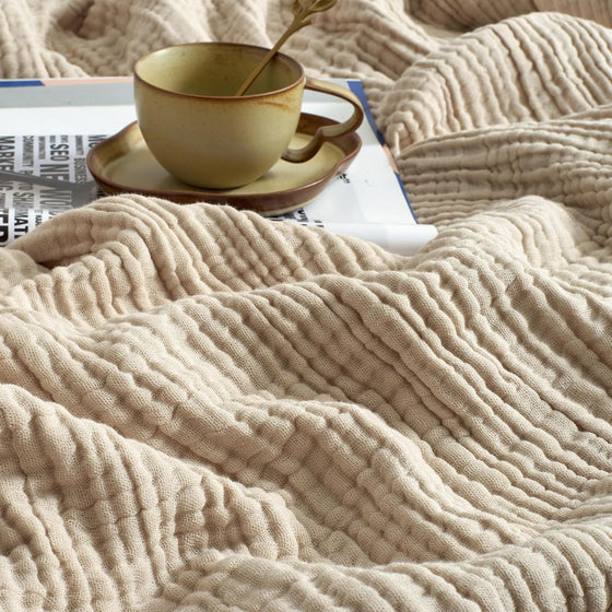 6-Layer Pure Cotton Gauze Towel Blanket, All-Cotton Bubble Gauze Towel Blanket, Single/Double Air-Conditioning Summer...