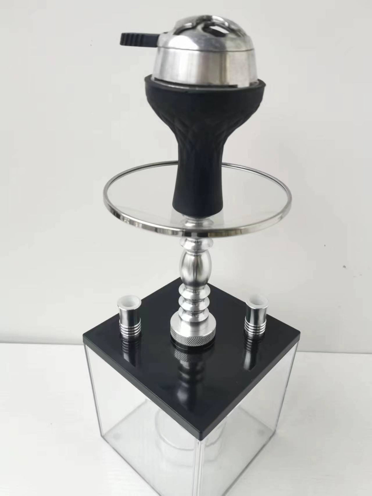 Double Leather Tube Square Spot Cube Acrylic Hookah