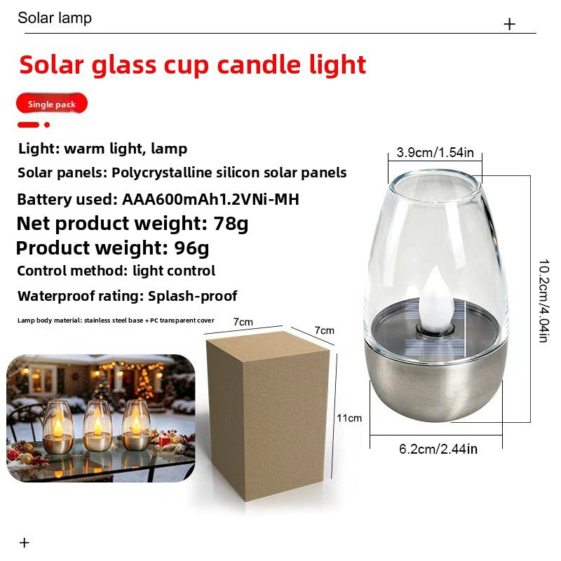 Solar Powered Stainless Steel Outdoor Candle Lights