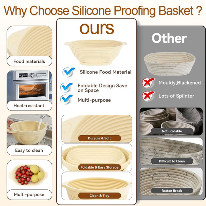 Bread proofing basket floured interior
