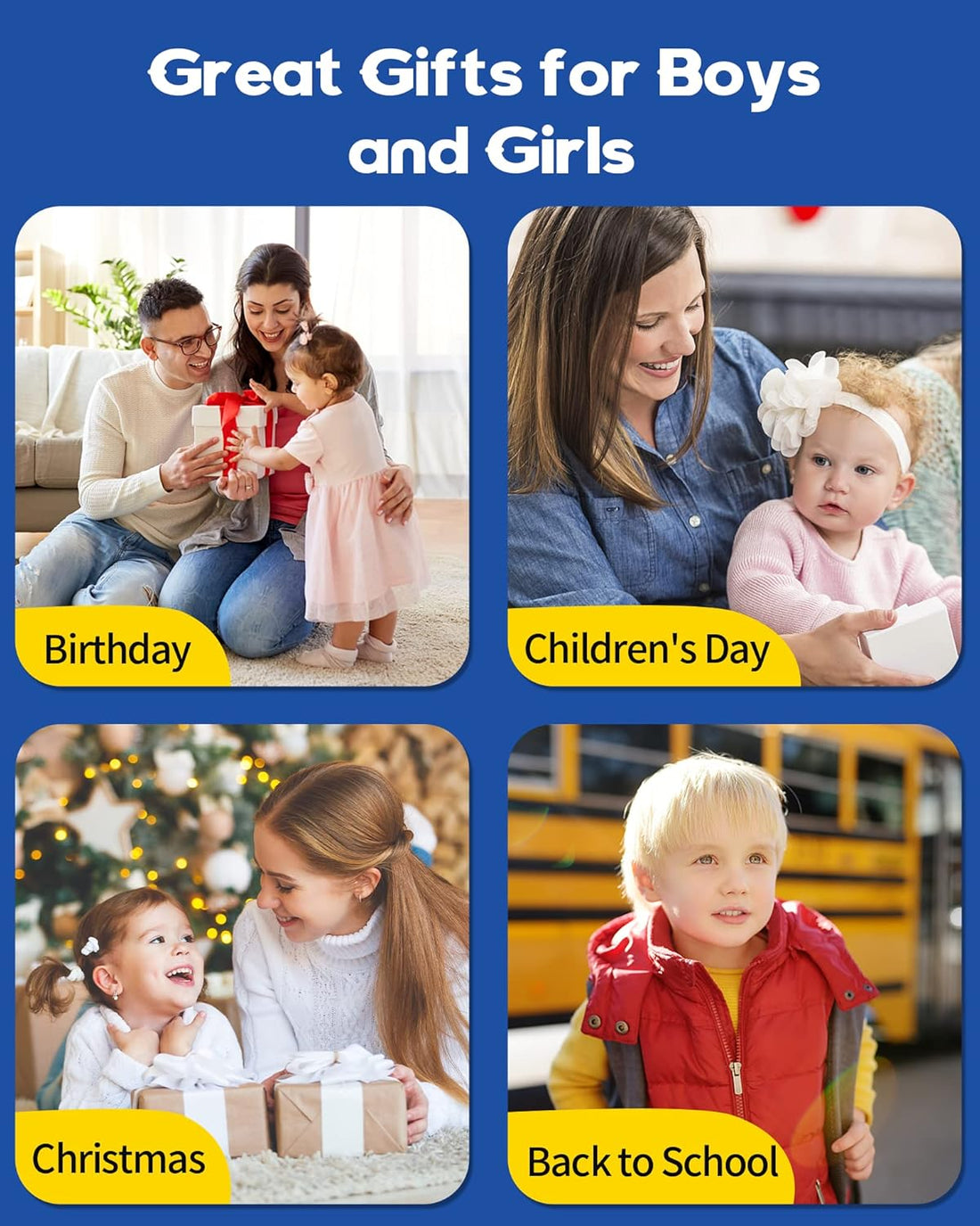 Families giving the talking flash cards as gifts for birthday, Christmas and back to school