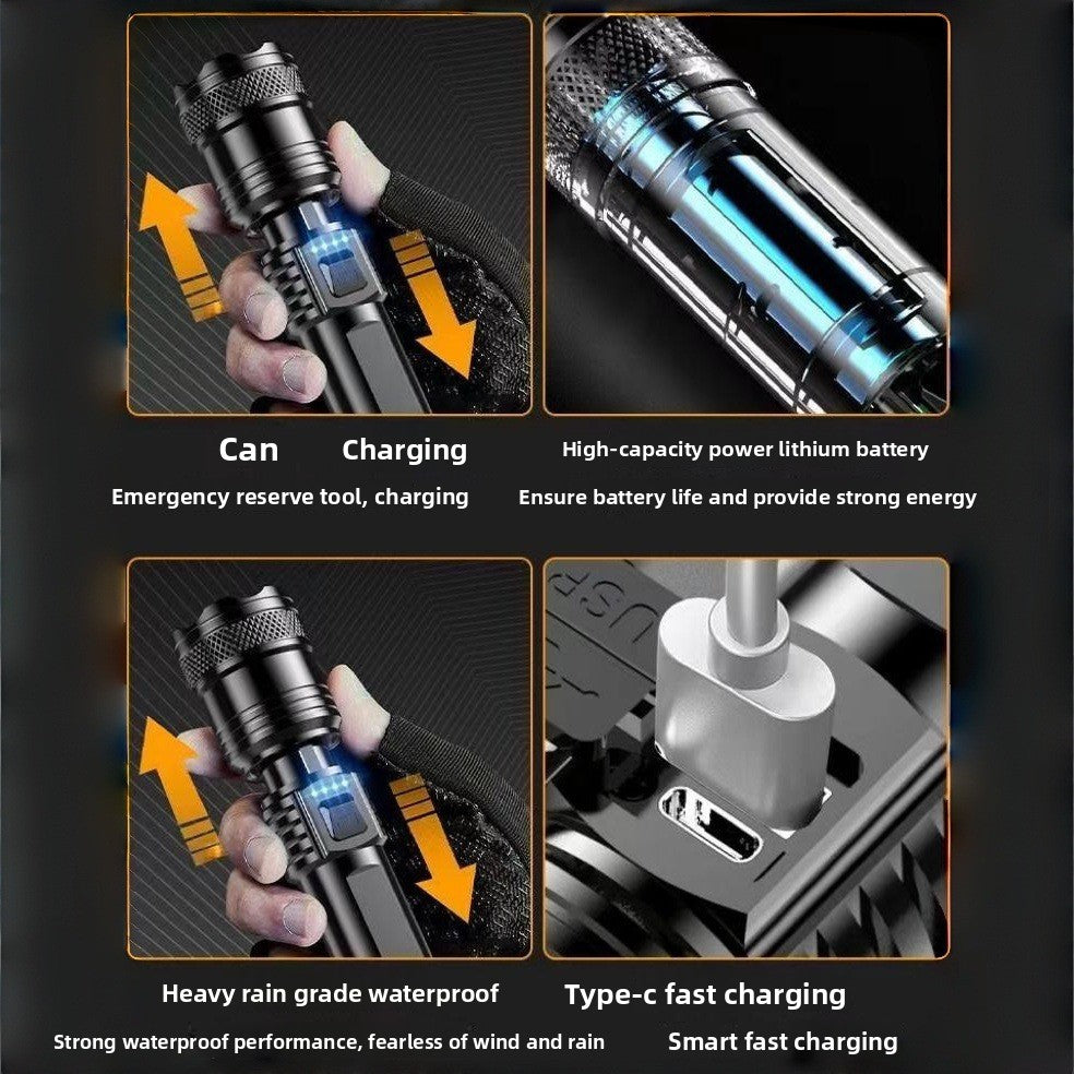 High Brightness Rechargeable LED Flashlight
