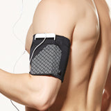 Armband shown flat to display its stretch fabric construction