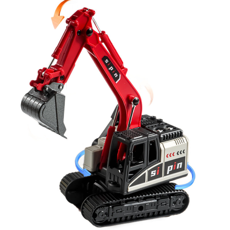 Alloy Hand-Cranked Construction Vehicle Toy Set