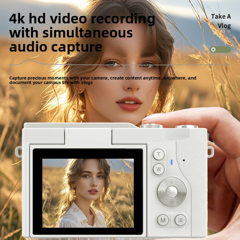 Personalized New Student Camera Retro Ccd High-Definition Flip-Screen Entry-Level Slr Camera 4K High-Pixel Dual Camera
