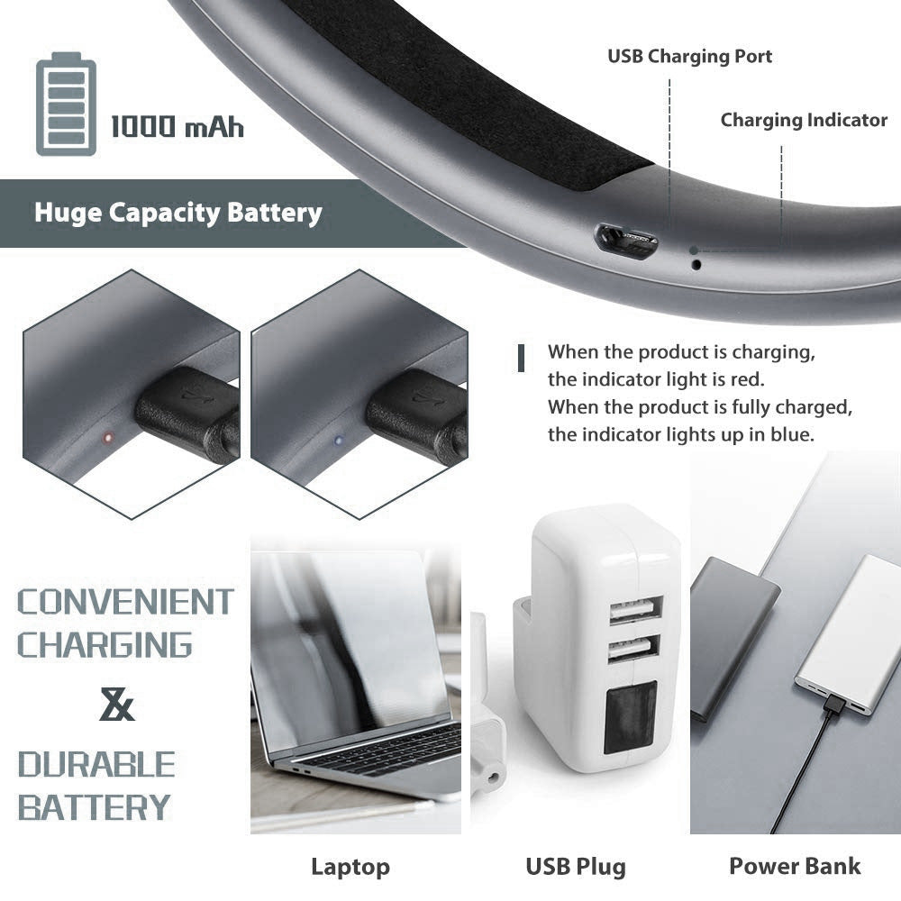 Adjustable Neck Reading Light with Rechargeable Battery