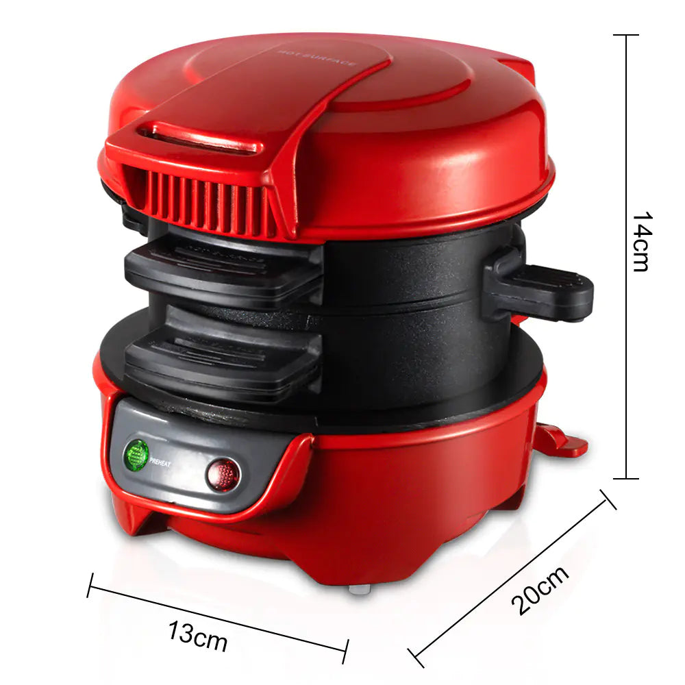 Breakfast sandwich maker shown in the orange colorway