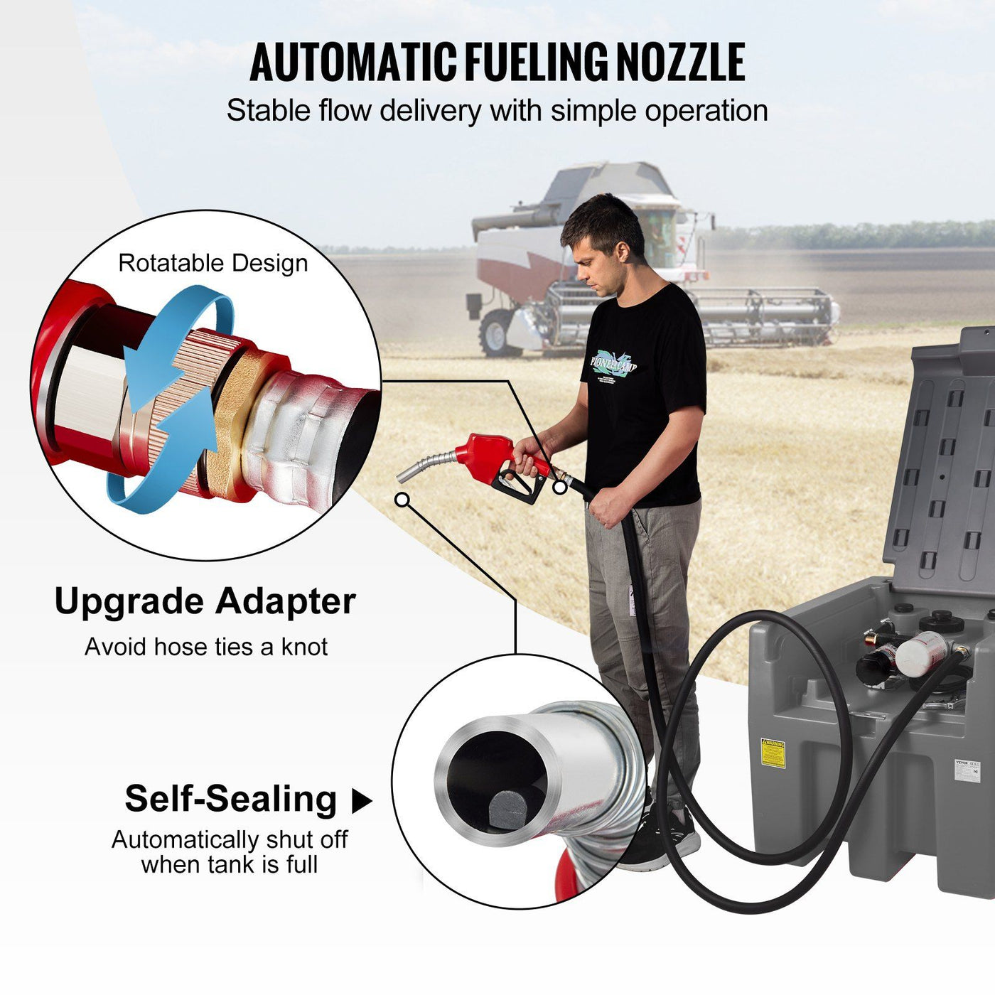 58 Gallon Portable Diesel Fuel Tank side view